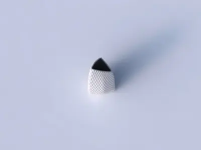 Vase tipped triangle with diagonal grid bulges 3D print model