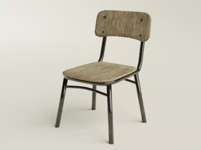 Rusty old chair Free low-poly 3D model