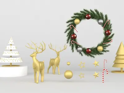 Christmas Set wreath 3D model