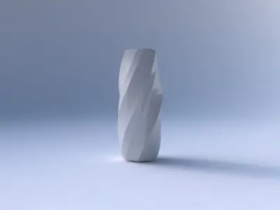 Vase arc hexagon with bands 3D print model