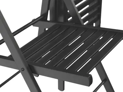 Ikea Terje Folding Black Chair 3D model
