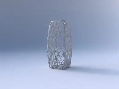 Vase rectangle with twisted organic lattice 3D print model