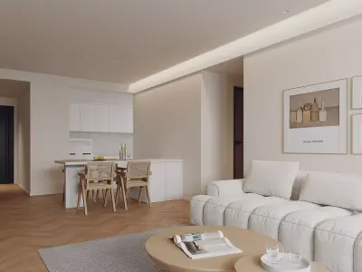 Modern living room dining room interior scenes 425 3D model