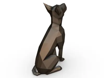 Australian Kelpie low poly 3D print model