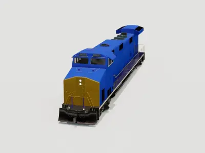 Diesel locomotive 3D model Low-poly 3D model