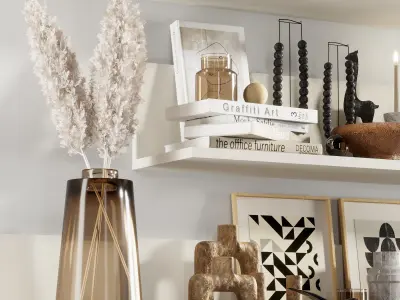 Decorative set 1 shelf 3D model