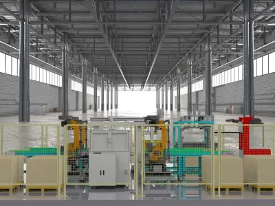 Carton production line  3D model