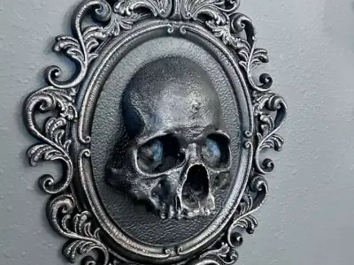 Baroque style frame skull 3D print model