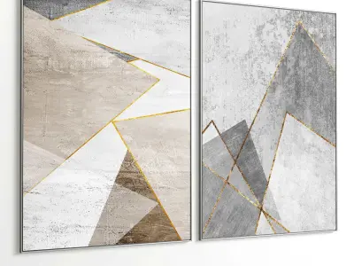 Plaster Two Photo Frame 388 Low-poly 3D model