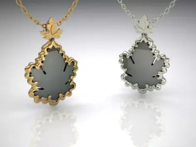 Leaf Pendant Jewelry Gold 3D print model
