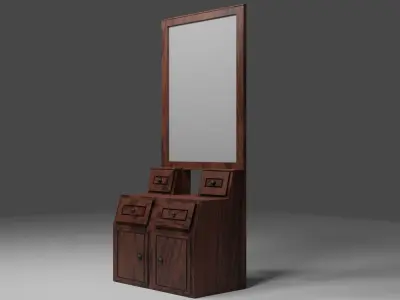 Realistic Mirror Table 3D model