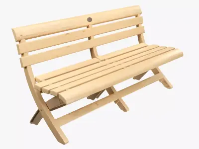 Faux Wood Bench 3D model