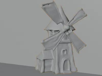 Windmill Haven  Low-Poly Stylized 3D Scene for Games Low-poly 3D model