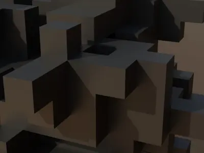 Geometric blocks V1 Low-poly 3D model