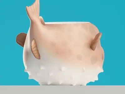 BLOWFISH PLANTER FOR 3D PRINT 3D print model