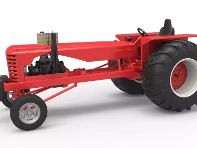 Vintage Small block Pulling tractor Scale 1 to 25 3D print model