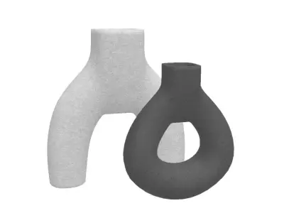 Concrete Vase Set 3D model