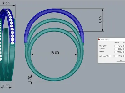 Jewelry Ring Gold 3D print model
