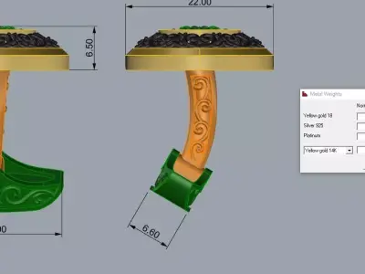 Elegant Mens Cuffinks Gold Brand Jewelry 3D print model