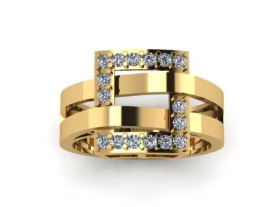 Diamond Modern Ring 3D print model 3D print model