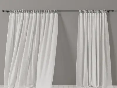 Linen curtain  3D model
