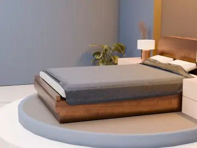 Modern Luxury Bedroom Interior Decoration Low-poly 3D model