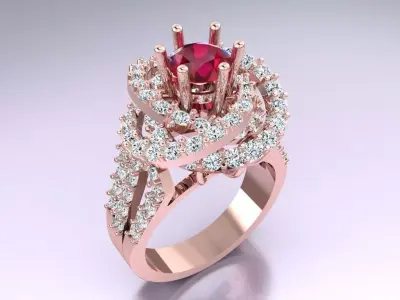 Diamond Ring - Womens Rings - N3730 3D print model