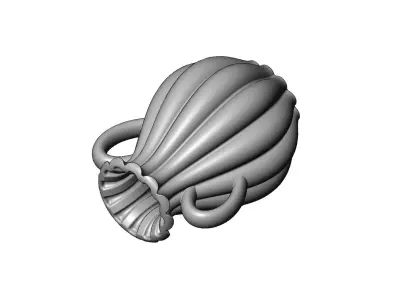 Ribbed classic urn and vase 3D print model