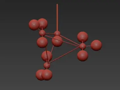 Modo Chandelier White Glass 3D model