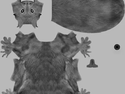 Squirrel Rigged and Textured Low-poly 3D model