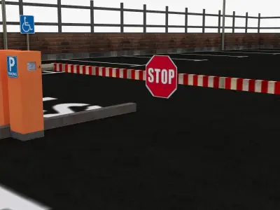 Parking Lot - Scene Low-poly 3D model