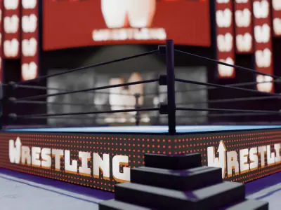 VR Wrestling Ring Low-poly 3D model