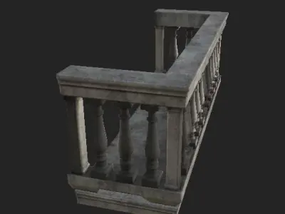 Classic Blacony Low-poly 3D model