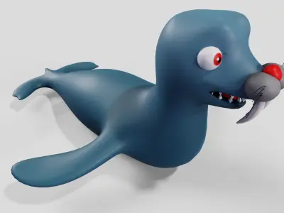 Sea lion Low-poly 3D model