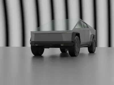 CyberTruck Low Poly  3d model Low-poly 3D model