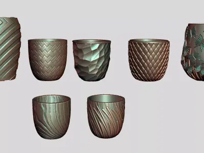 3D Printed 7 Flower pots for dacoratv  3D print model