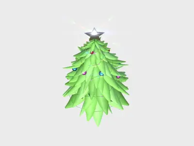 Christmas Tree 06 Light Green - Cartoon Interior Decoration Low-poly 3D model