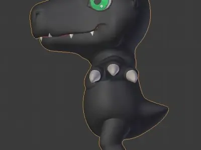 Digimon - Black Agumon Low-poly 3D model