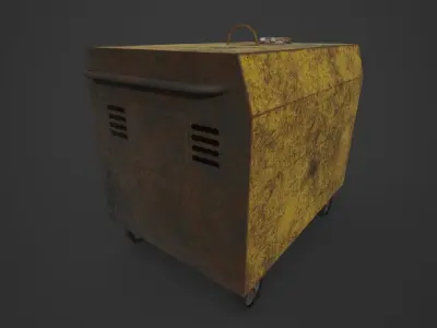 Old Rusted Power Generator Low-poly 3D model