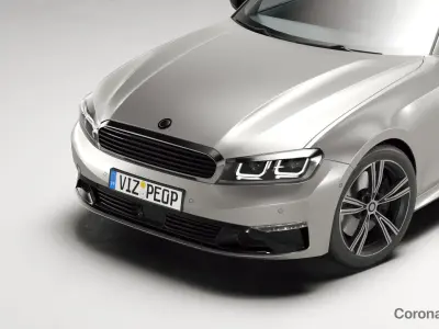 White car rendering studio SWR 3D model