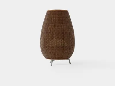 Rattan Beige Lamp Low-poly 3D model