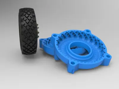 STL printable Mold RC Truck tire Rims and Tire files 3D print model
