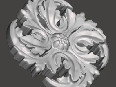 WoodCarving floral detail - 3d model for CNC - FlowerCFC01 3D print model