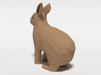 Low Poly Cartoon Rabbit Low-poly 3D model