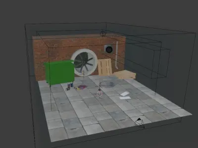 Industrial Fan on the Street Free 3D model