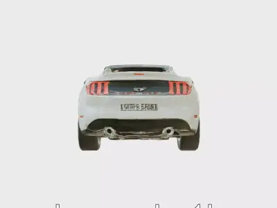 Mustang Convertible Sports Car Model Low-poly 3D model