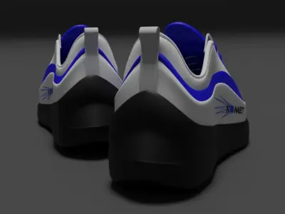 White and blue sneakers 3D model