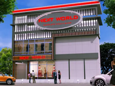 cummercial building Low-poly 3D model