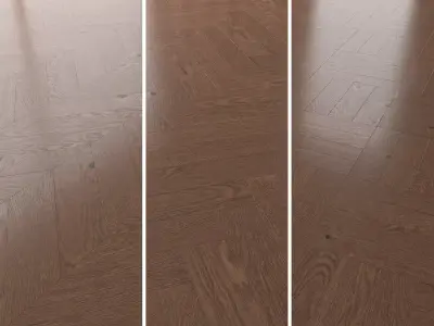 Parquet Oak Walnut Brushed set 4 3D model