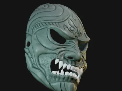 Oni Mask 14 Demon Full Face 3D print model
